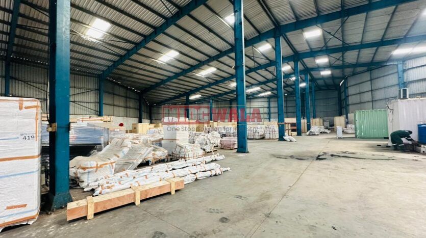 A modern and well-maintained warehouse in JNPT Road, Navi Mumbai, featuring ample storage space, efficient loading docks, and strategic connectivity, ideal for businesses seeking seamless storage and distribution solutions.