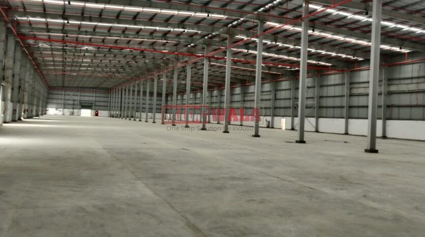 Large, modern warehouse in TTC Industrial Area, Taloja, Navi Mumbai. Suitable for storage and distribution.