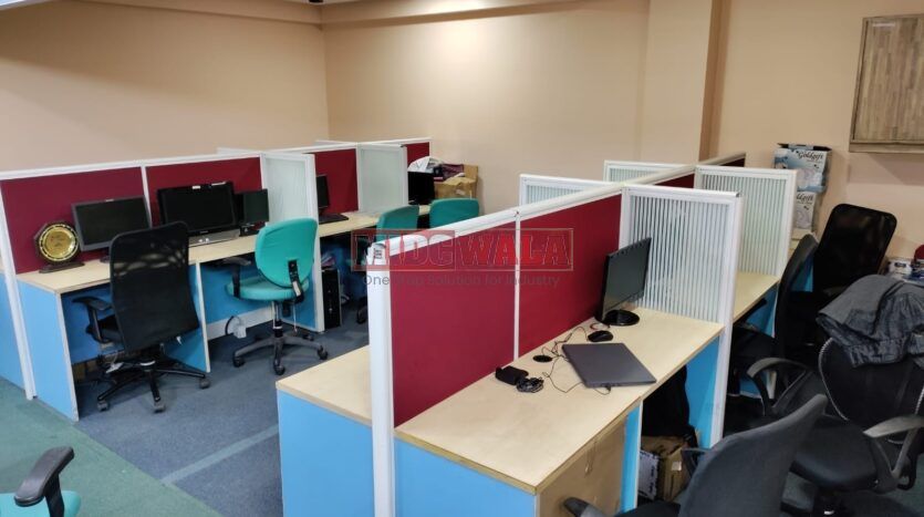 An image showcasing a fully furnished office space at Aryan Business Solutions, MBP, Mahape, Navi Mumbai, featuring modern workstations, well-appointed conference rooms, and a vibrant work environment.