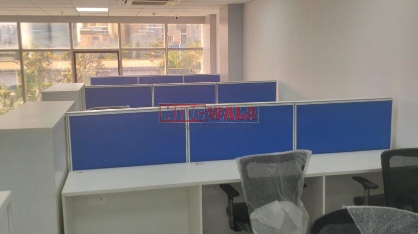 An image showcasing a fully furnished office space at Akshar business park Vashi, Navi Mumbai, featuring modern workstations, well-appointed conference rooms, and a vibrant work environment.