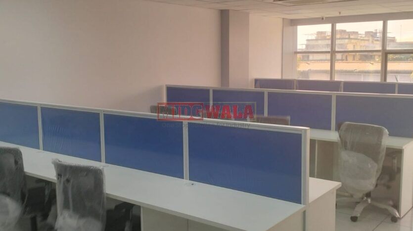 An image showcasing a fully furnished office space at Akshar business park Vashi, Navi Mumbai, featuring modern workstations, well-appointed conference rooms, and a vibrant work environment.