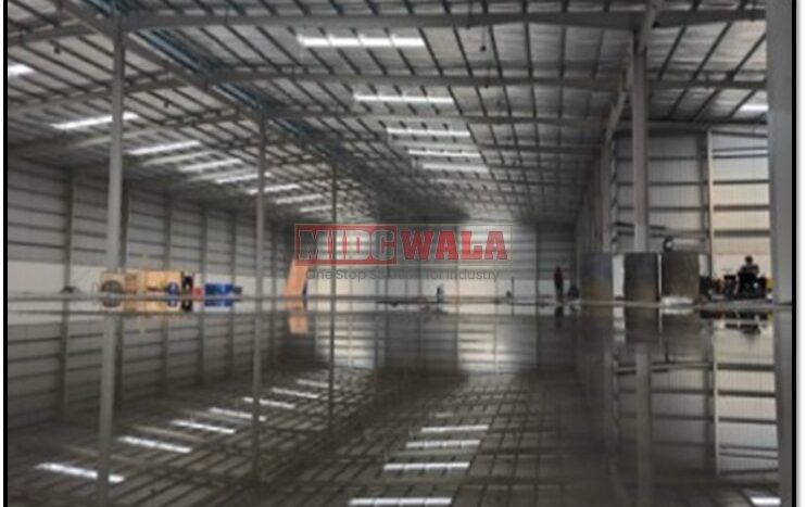 Spacious industrial warehouse available for lease in JNPT, Navi Mumbai, offering ample space for production, storage, and distribution. (MIDCWALA )