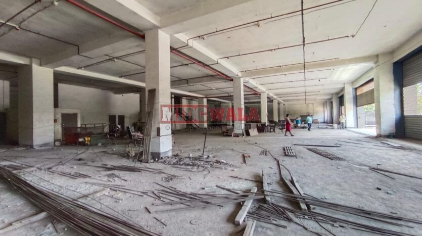 Industrial warehouse space (RCC construction) for lease in prime Turbhe MIDC location, Navi Mumbai.