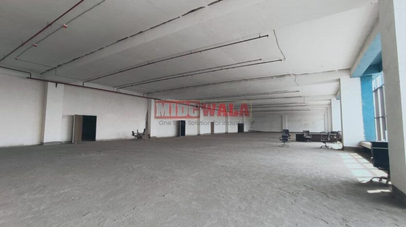 Industrial warehouse space (RCC construction) for lease in prime Turbhe MIDC location, Navi Mumbai.