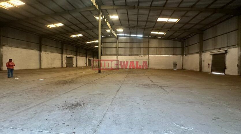 Industrial warehouse building available for lease in Palaspa Phata, Panvel, India.