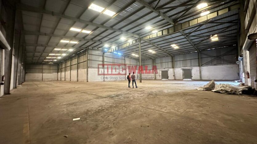 Industrial warehouse building available for lease in Palaspa Phata, Panvel, India.