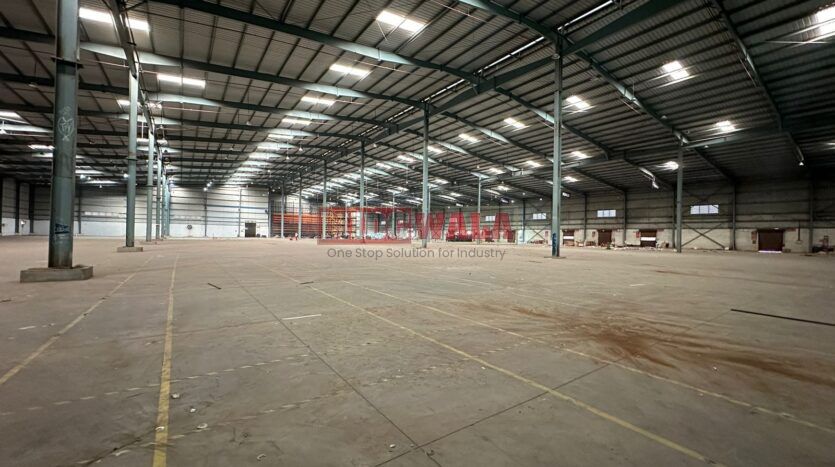 Industrial warehouse space available for lease on JNPT Road in Raigad, Maharashtra, India.