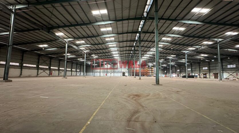 Industrial warehouse space available for lease on JNPT Road in Raigad, Maharashtra, India.