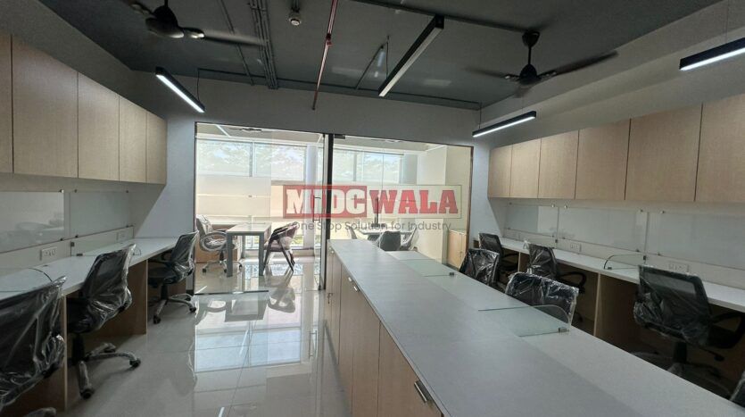 Move-in-ready office space with furniture included, available for lease in Belapur, Navi Mumbai.