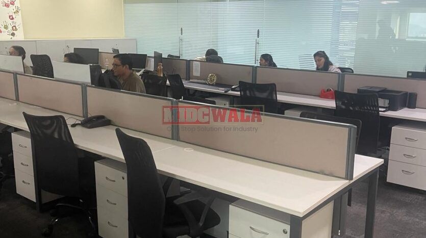 Move-in-ready office space with furniture included, available for lease in Mahape, Navi Mumbai.