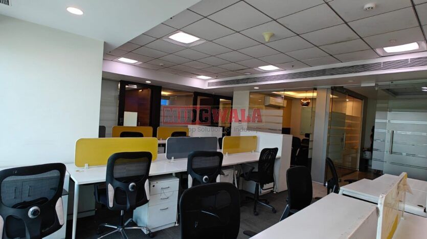 Fully furnished office space available for lease in Mahape, Navi Mumbai.