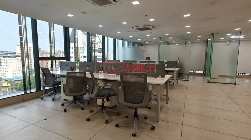 Modern office space with furniture ready for immediate occupancy in Belapur, Navi Mumbai.