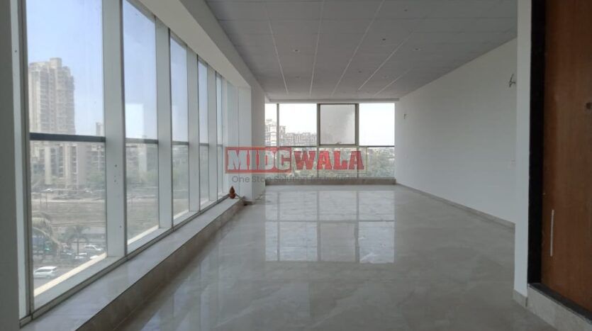 Modern commercial office space available for lease at Kamdhenu 23 West, Navi Mumbai.