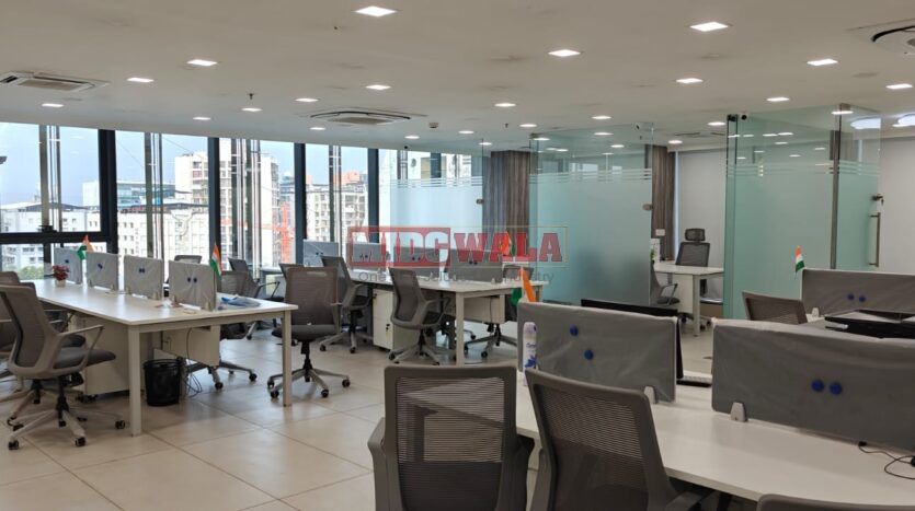 Modern office space with furniture ready for immediate occupancy in Belapur, Navi Mumbai.