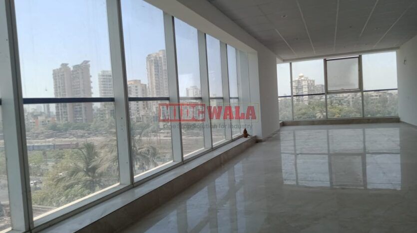 Modern commercial office space available for lease at Kamdhenu 23 West, Navi Mumbai.