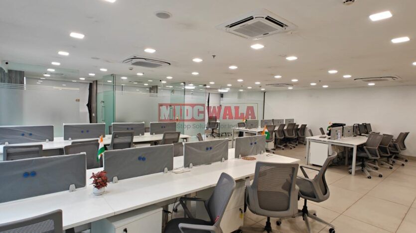 Modern office space with furniture ready for immediate occupancy in Belapur, Navi Mumbai.