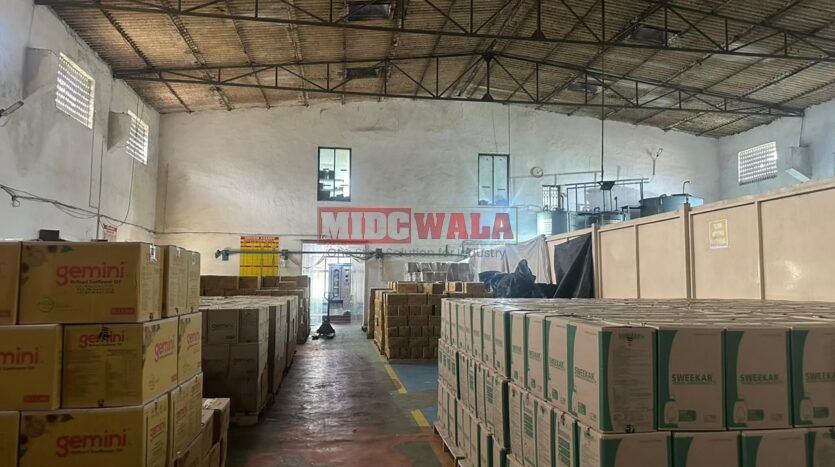 A spacious industrial godown in Taloja MIDC with attached office space available for rent.