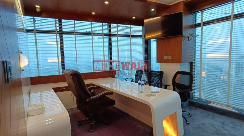 A modern, furnished office space for lease in Satra Plaza, Vashi, Navi Mumbai.