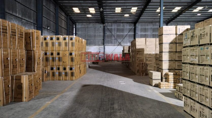 Brand new warehouse or storage facility for lease in Bhiwandi's industrial area.