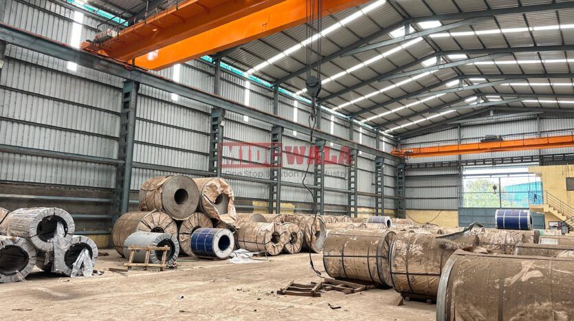 Spacious industrial shed for engineering operations, available for rent in Kalamboli Steel Market